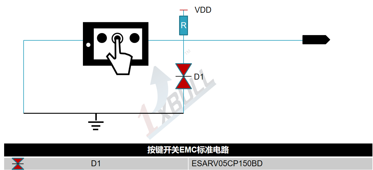 EMC设计指南-按键开关EMC标准电路(图1)